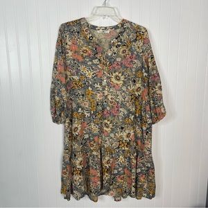 Natural life dress size small floral boho peasant spring casual colorful women